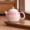 Tetera Graduada del Fabricante Tetera Individual Tetera de Alto Valor Rosa Pila Tallada Cortina de Cuentas Tetera Mandarina Cerámica China Kung Fu Juego de Té