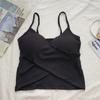 Camisola pequeña estilo coreano para mujer, sexy, con espalda hermosa y almohadilla para el pecho, sin tirantes, para verano