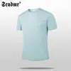 Camiseta de Manga Curta Sem Costura Colada de Secagem Rápida com Tecnologia Ice Silk Camiseta de Seda Gelada de Verão Masculina Camiseta Esportiva de Fitness de Cor Pura Sem Costura