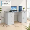 Mesa de Escritório para Computador em Aço com Tampo de Ferro, Gaveta Única com Fechadura, Mesa de Escrita para Médicos, Finanças, Bancada de Trabalho em Aço Inoxidável
