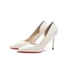 775-A25 Salto Alto Feminino Bico Fino Couro Patente Nude Estilo Fada 2025 Novo Salto Fino Sapatos com Air Quality Lateral