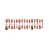 30 Piezas de Uñas Postizas de Lunares de Colores con Forma de Almendra, Arte de Uñas Aplicado a Mano Pura, Uñas Postizas de Alta Gama, Longitud Mediana para Mujeres