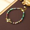Pulsera de cuentas de malaquita de piedra de color de estilo étnico retro europeo y americano para mujer, nicho, temperamento de alto sentido, venta al por mayor