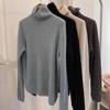 Suéter de Cuello Alto de Terciopelo con Mapache para Mujer Otoño e Invierno Engrosado de Alta Gama Base de Punto de Lana Camisa Superior Hecha en Europa