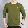 Camiseta de Manga Larga para Hombre de Primavera y Otoño Pulóver Juvenil Holgada Camisa Base Talla Grande Ropa de Hombre Estudiante Adolescente Ropa de Otoño Superior