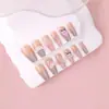 Nuevas Uñas Portátiles Terminadas de Alta Gama, Parches para Uñas Cuadradas Cortas, Uñas Portátiles Removibles de Alta Gama para Verano