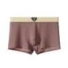 Nueva colección de primavera y verano: ropa interior de seda de hielo para hombre, con un diseño fresco y transpirable, estilo de corte plano, textura en relieve, color liso y ajuste de cintura media