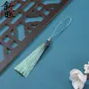 Colgante con borla de flecos de seda helada y corona de cloisonné de estilo antiguo para decoración de abanico Hanfu, marcapáginas, peine, adorno colgante