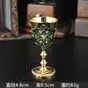 Copa con Incrustaciones de Diamantes de Tacto Lujoso, Taza Turca que es tanto un Vaso de Chupito Práctico para Licores como una Pieza Decorativa para la Vinoteca