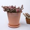 Vaso de Flor de Cerâmica Vermelha Respirável Estilo Nórdico ins Vaso Grande de Flor Cerâmica para Casa Sala de Estar Varanda Interna Vaso para Planta com Prato