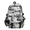 Mochila de Gran Capacidad Estilo Harajuku de Moda para Estudiantes de Secundaria y Preparatoria Hombres y Mujeres Estilo Graffiti Genial Ins
