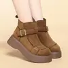 Botines Birkenstock Clásicos de Suela Gruesa Estilo Retro para Mujer, Nuevo Estilo Otoño/Invierno, Que Aumentan la Altura, Forrados de Felpa, Cómodos, Tallas Grandes