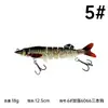 Isca tubarão-bico-de-sonda biónico impressa em 3D, peixe multi-seção, 18g, isca dura de oito seções para pesca em água doce e salgada, adequada para robalo, bagre e blackfish