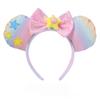 Versión coreana de diadema de parque de diversiones con degradado de arcoíris, lazo para diadema, lindos accesorios para el cabello, tocado, nuevo dulce de primavera y verano 2024