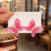 Pendientes de Mariposa Tridimensionales de Color Degradado Super Hada Estilo Bosque, Estilo de Nicho de Gama Alta, Pendientes Versátiles, Pendientes de Celebridad de Internet al por Mayor