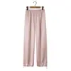 Atacado de Roupas Femininas Transfronteiriças 2026 Estilo Europeu e Americano Conjunto Esportivo Solto de Cetim Rosa com Zíper + Conjunto de Calças de Pernas Largas