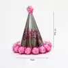 Sombrero de Cumpleaños para Niños y Adultos Punto Láser Reflectante Gorra Puntiaguda de Bola Gorra Puntiaguda de Fiesta Gorra de Corona Gorra de Bola Mao
