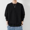 Suéter de gola redonda masculina outono nova moda solto aço estampa manga comprida T-shirt moda jovem all-matching casual top