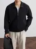 Moda Tendencia Estilo Casual Simple 2026 Otoño Nueva Llegada Cremallera Cardigan de Punto para Hombre Solapa Suéter Holgado Abrigo de Punto