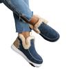 2024 Novo Inverno Comércio Exterior Sapatos de Algodão Femininos Transfronteiriços Tamanho Grande Mais Veludo Espessado Borda Crua Quente Sapatos de Algodão Planos Atacado