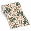 Pegatina de Pared Autoadhesiva Impresión UV Transfronteriza Verde-Gris Arte Popular Patrón Floral Decoración del Hogar Personalización por Imagen Venta al por Mayor