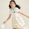 Vestido Casual Dulce para Niñas, Vestido de Princesa con Cuello Polo Estilo Academia de Verano para Niños, Atuendo de Presentación, Vestido Pastel para Niña