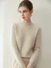 Nuevo Suéter 100% Cachemir Puro Otoño/Invierno 2026, Jersey de Punto Cálido para Mujer con Cuello Alto y Diseño de Trenzas