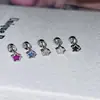 Aretes de Acero de Titanio Médico con Zirconia de Colores, Mini Estrella, Clavos para Hélice Auricular, Exquisitos Clavos para Cóclea, Diseño de Nicho