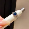 Anel Aberto Oval de Zircônia Europeu e Americano Transfronteiriço Nicho Design Único Índice Anel de Dedo Joia de Mão Leve de Luxo de Ponta