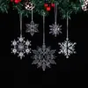 Suministros Creativos de Decoración Navideña, Colgantes de Copo de Nieve Transparentes de Cristal Imitación de Cristal de Hielo, Accesorios de Decoración para el Árbol de Navidad y la Atmósfera Navideña