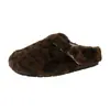 Pantuflas peludas de suela gruesa para mujer, nuevo modelo de otoño e invierno 2026, pantuflas de algodón de felpa de alta gama, de punta cerrada y suela plana