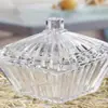 Estilo europeu Creative Square Jewelry Storage Box Amber Candy Jar Snacks Glass Jar Dried Fruit Box Multi-use Utensílios de armazenamento