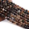 Suministrado directamente por el fabricante: Ágata Rayado Café Oscuro Cuentas Sueltas Pulsera Collar Hilo Cuentas Espaciadores Kit de Materiales para Joyería Semi-Terminada DIY