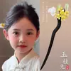 Grampo de Cabelo de Ébano Estilo Antigo para Meninas Adereço de Cabeça Hanfu Novo Estilo Chinês Acessórios Simples Saia com Rosto de Cavalo com Acessórios de Cabelo para Crianças