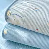 Funda de Cama de Doble Capa de Gasa de Dibujos Animados para Madre y Bebé, Terciopelo de Leche, Acolchada, Engrosada, Protector de Cama Antideslizante, Sábana Lavable a Máquina para Colchón
