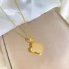 Conjunto de Colar e Brincos Fashionable Transfronteiriço com Zircônia Incrustada Conjunto de Duas Peças Trevo de Quatro Folhas Totalmente Diamantado Versátil Joias de Luxo Leve