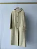 Casaco de Lã Cashmere Tencel! Fofo e Macio! Casaco Longo de Lã Dupla Face com Capuz Estilo Academia Francesa