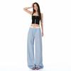 Joven Naranja# Dulce Niña Coreana Encaje Encaje Pierna Ancha Pantalones Casuales de Mujer Sueltos Adelgazantes Casuales Combinan con Todo Pantalones de Trapeador