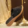 Pantuflas para Mujeres de Mediana Edad, Pantuflas de Verano para Mamá, Sandalias Planas Cómodas Antideslizantes de Suela Suave a la Moda para Mujeres