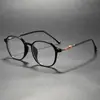 Gafas Decorativas Ligeras Poligonales Cómodas Montura Redonda Decorativa Tallada Gafas Planas Anti-Luz Azul Wm86171
