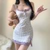 Campana de Viento Morada Fenghua Nostálgica Falda Floral para Cadera Camisón de Encaje Ropa Interior Sexual Transfronteriza Tirante Libre Artículos Sexuales