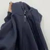 Cardigan Feminino Estilo Casual com Zíper, Forrado com Fleece e Espessado para Primavera, Outono e Inverno, Jaqueta Top de Cor Sólida com Capuz da Marca Trendy Resistente