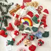 Shangjin [Novos Produtos para o Natal] Série Coleção de Feltro Vermelho e Verde de Natal Caixa de Presente Acessórios Enchidos Atacado