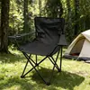 Cadeira de Camping Dobrável de Tubo de Aço Espessado com Apoios de Braço Porta-copos Portátil para Exterior Pesca Piquenique Praia Dobrável Transfronteiriça