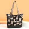 Nova Bolsa Feminina de Comércio Exterior, Bolsa com Estampa de Letras de Urso em Tecido Oxford de Nylon, Bolsa de Ombro de Grande Capacidade, Bolsa de Mão Casual
