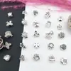 1 hoja aleación cuentas de agujero grande serie de plantas cuentas de agujero grande pulsera para niños cuentas de agujero grande accesorios apertura 4-5 mm