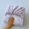 Nuevo Juego de Sábana Bajera Ajustable Estampada de Gasa de Doble Capa Tipo Nube Clase A Primavera/Verano Pieza Única