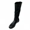 Botas Altas Retrô Marrons de Salto Grosso, Botas de Equitação, Botas Femininas de Outono Novo Estilo Cano Alto, Botas Longas, Botas Femininas de Caimento Justo