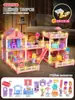 Casa de Juego de Amazon Transfronteriza Casa de Muñecas Set Infantil Villa de Simulación Juguete para Niña Villa Princesa Castillo Generación