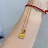 Color Dorado Amarillo Clásico Dios de la Riqueza Zakiram Anillo Corredor Set de Collar con Colgante Dorado Lujo Accesible Gama Alta Nicho Regalo